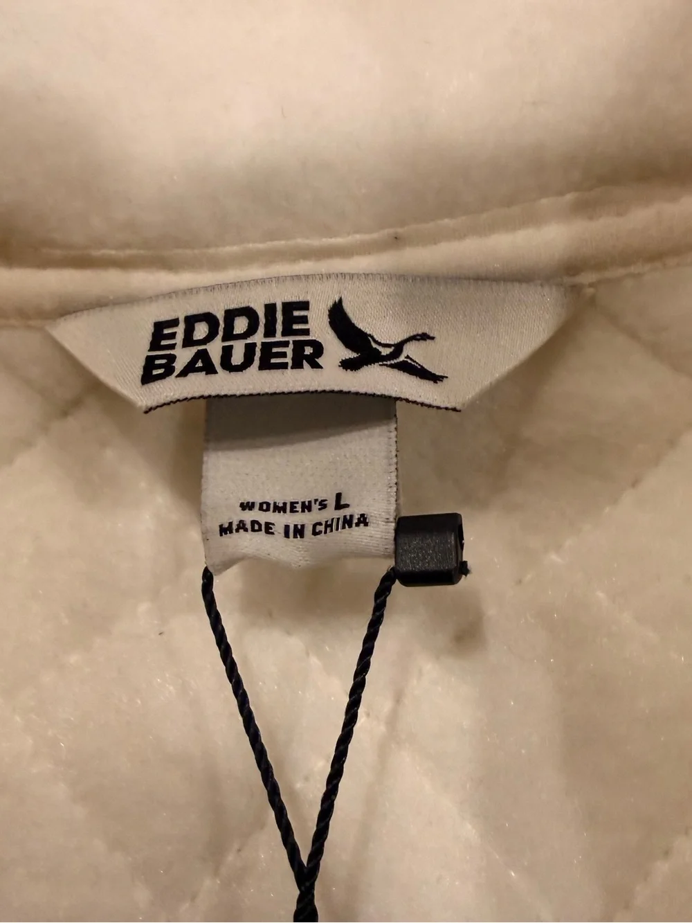 Eddie Bauer Women’s Mixed Media Fleece Jacket Cream Large NWT Full Zip